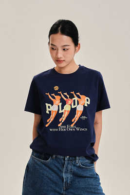 印花三人女篮主题夏季原创设计