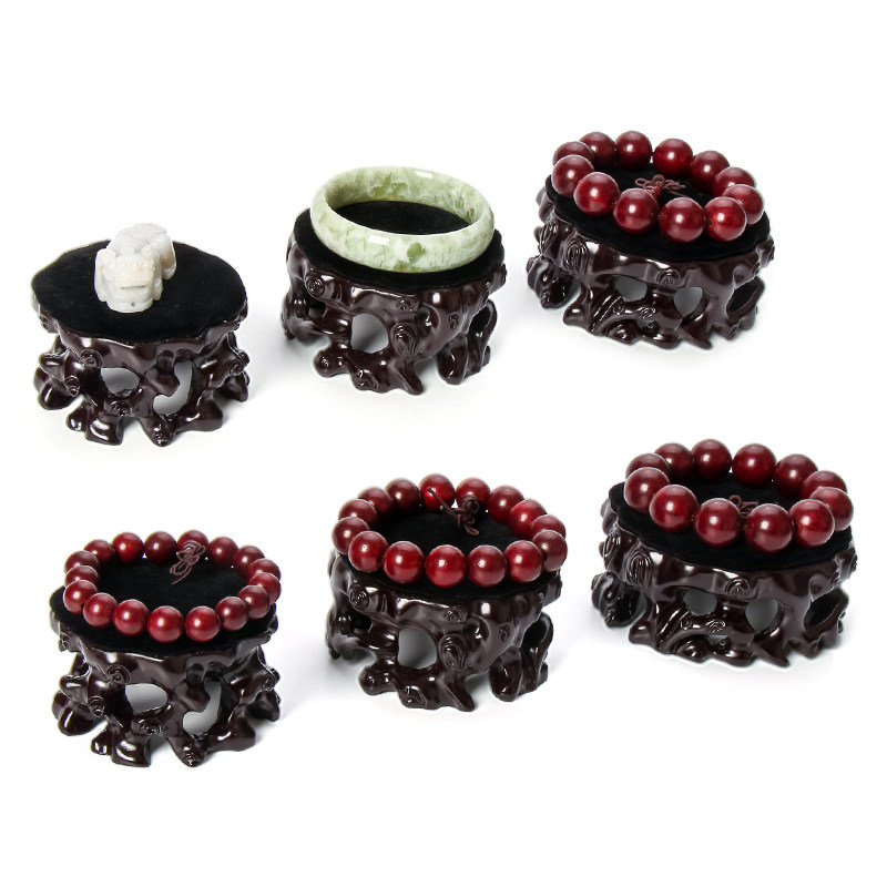 고급 단단한 나무 팔찌 랙 보석 옥 디스플레이 랙 보석 사진 디스플레이 소품 장식 랙 불교 구슬 베이스