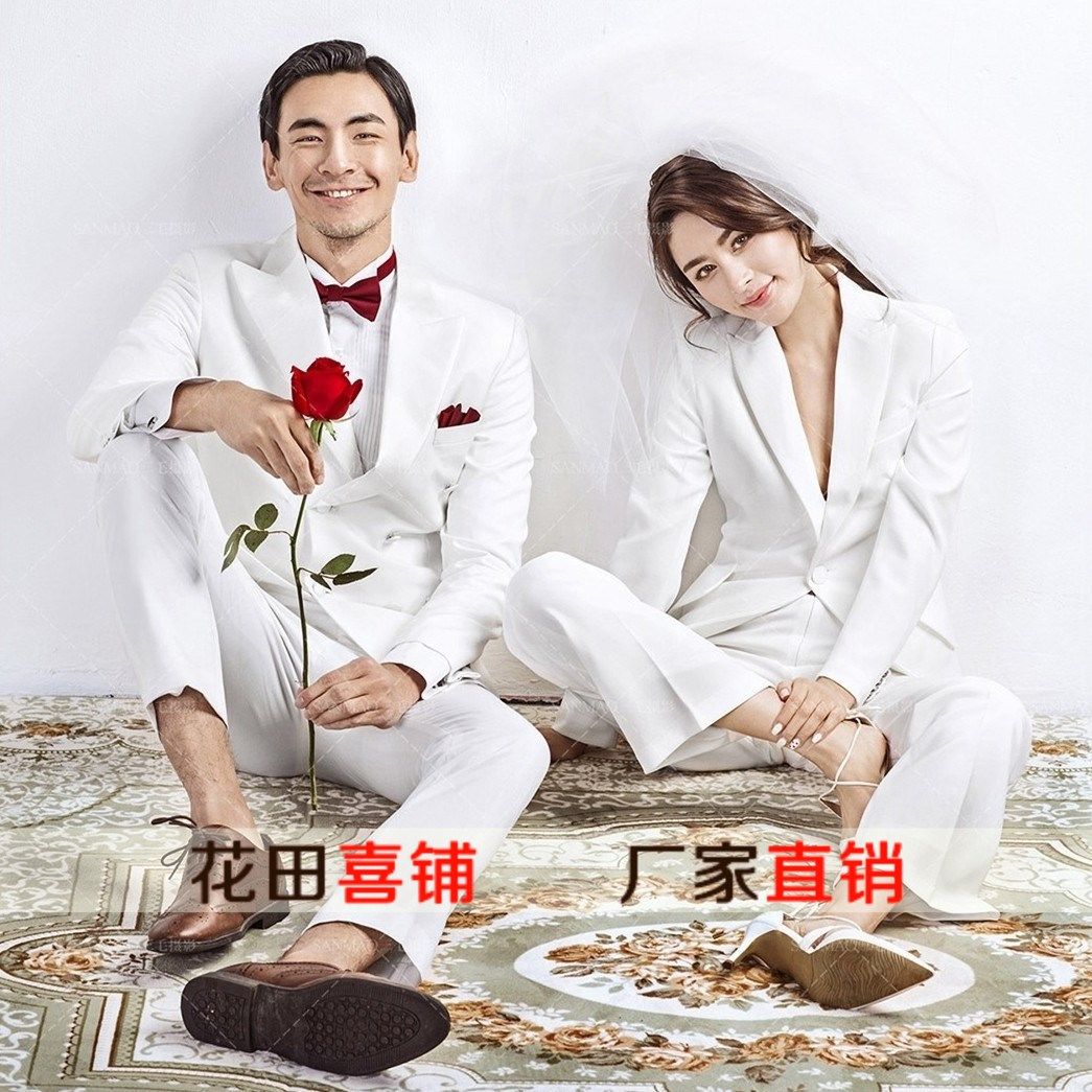 2019影楼主题服装情侣写真婚纱男女白色西装旅拍街拍拍照摄影礼服在类目 女装/女士精品, 唐装/民族服装/舞台服装, 民族服装/舞台装中 - 来自Buy2taobao.com提供专业的淘宝代购服务