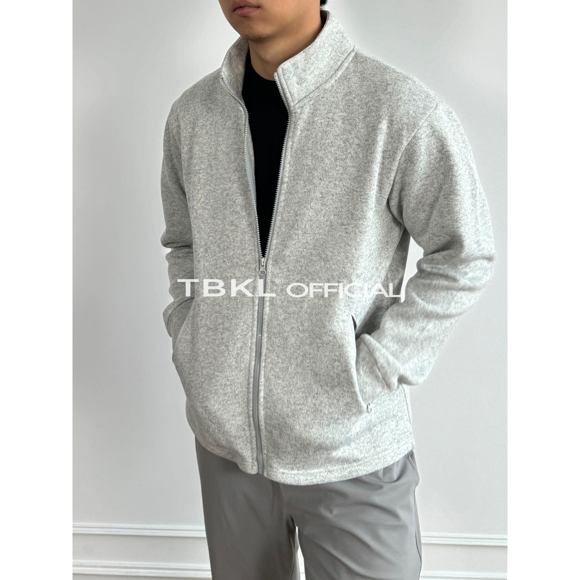 〔TBKL〕立领蓄热抓绒衣夹克男春季户外运动拉链开衫休闲保暖外套