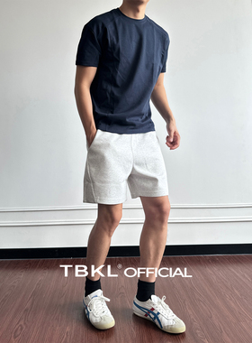 〔TBKL〕夏季运动休闲空气层350G重磅解构廓形短裤男宽松透气卫裤