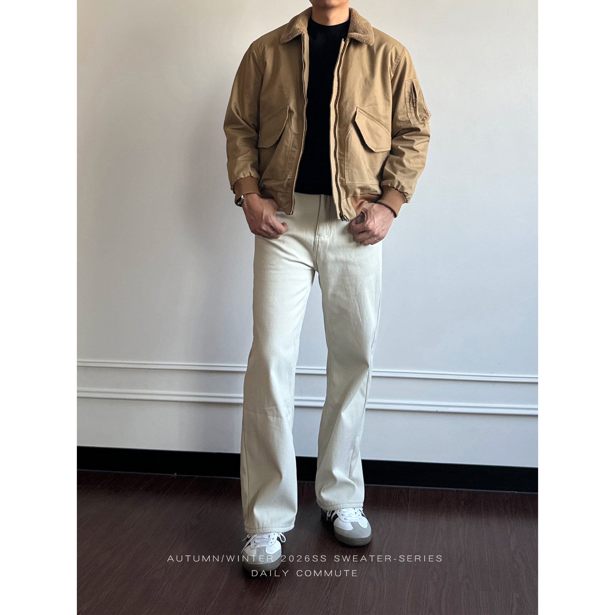 〔TBKL〕美拉德加绒通勤休闲裤男