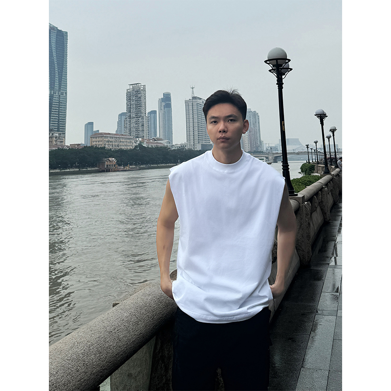 TBKL美式坎肩重磅300g无袖背心男