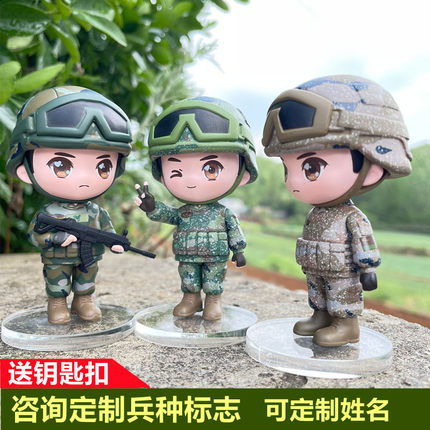 曾小萌的兵小萌军人男女生手办公仔摆件兵哥哥退伍纪念品军恋礼物