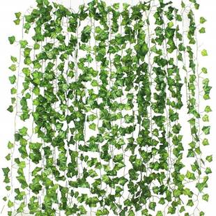 12pcs 2M Ivy green Fake Leaves Garland Plant Vine Foliage