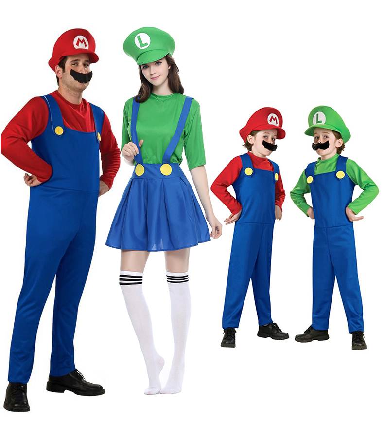 Halloween Adult Children Mario super Mary Costume服饰