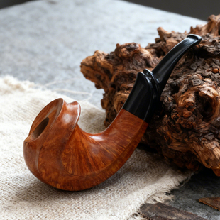 高端大烟斗意大利进口石楠木手工石楠木烟斗经典 大弯斗烟具过滤芯