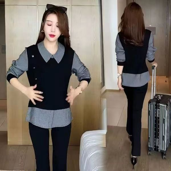 洋气减龄假两件漂亮上衣小衫