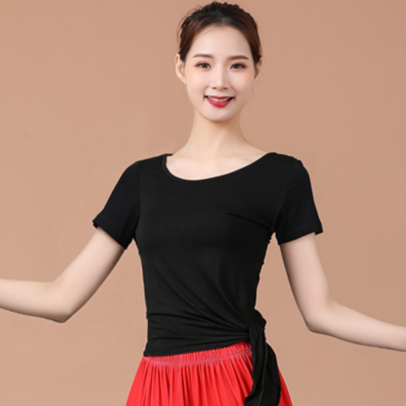 广场舞上衣莫代尔短袖舞蹈服夏季