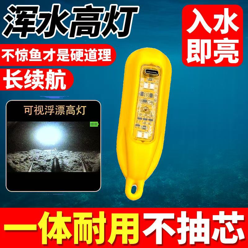新款锚鱼浑水高灯浮漂超亮夜视