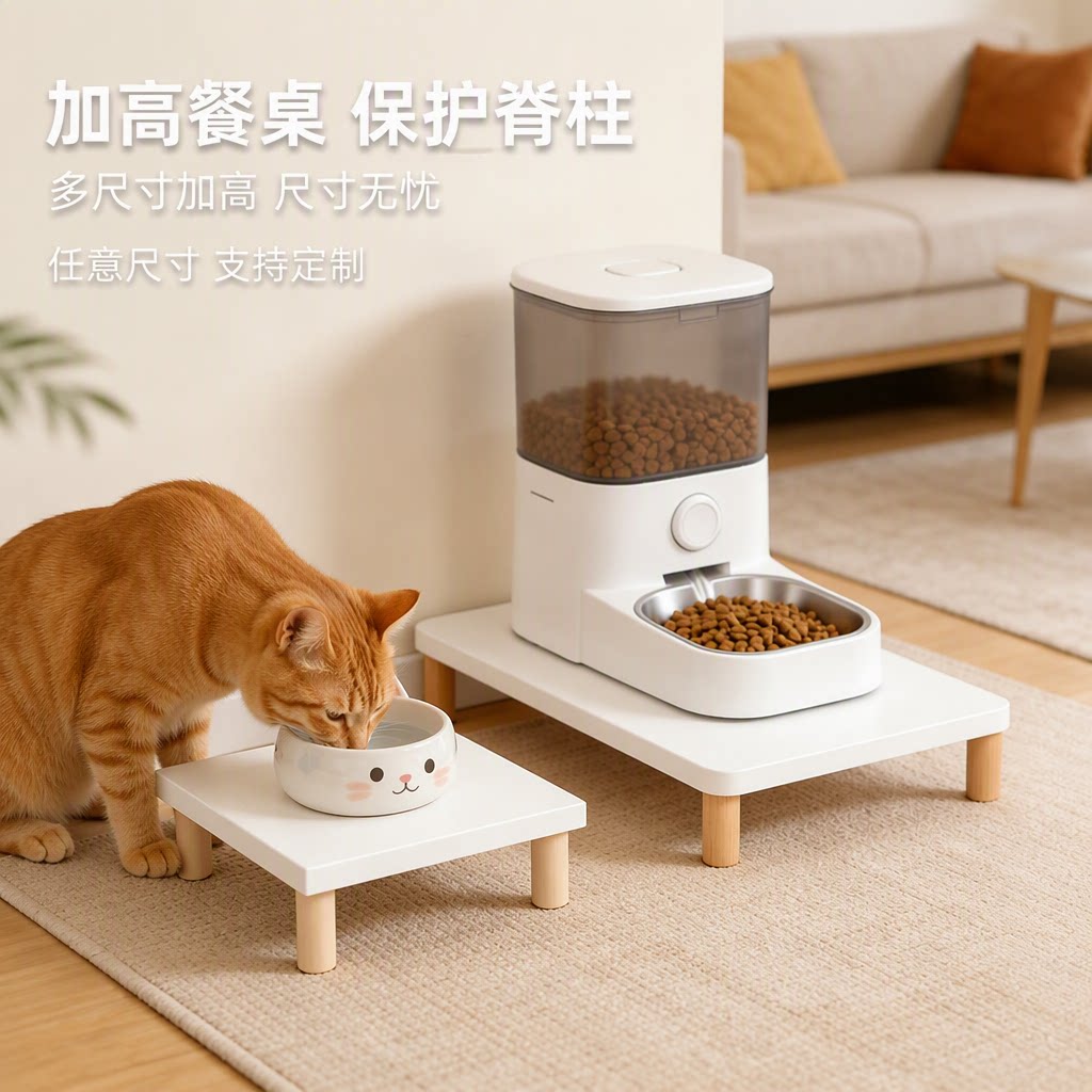 猫狗喂食器增高架多尺寸可定制图片