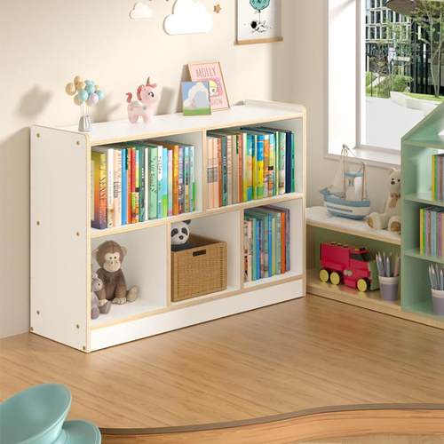 实木儿童书架落地矮柜收纳储物