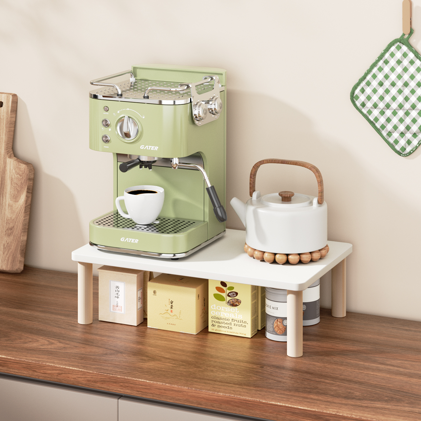 咖啡机置物架台面咖啡机增高架胶囊咖啡机收纳台家用分层架子