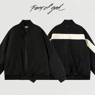 高街FOG条纹拉链夹克棉衣