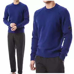 C.P. Lens Badge Functional Knitwear Autumn and Winter Company European and American Style Cp Simple Casual Loose Round Neck Sweater
