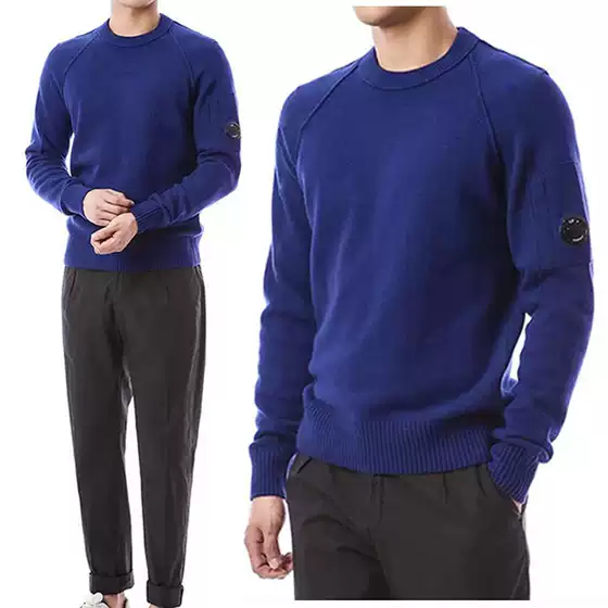 C.P. Lens Badge Functional Knitwear Autumn and Winter Company European and American Style Cp Simple Casual Loose Round Neck Sweater