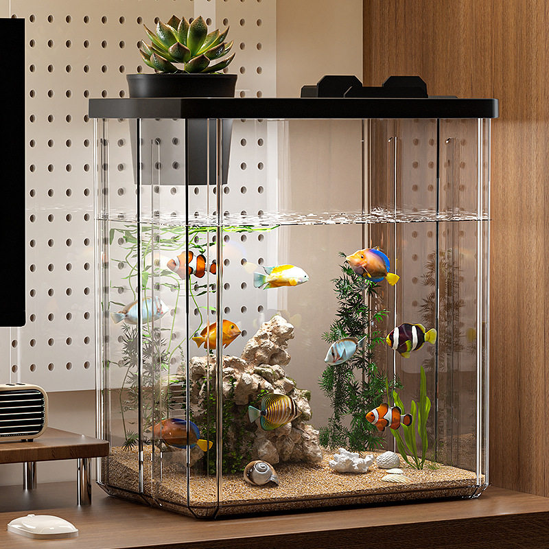 Fish Tank Ecological Aquarium Desktop Tank鱼缸生态水族箱