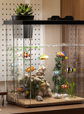 Fish Tank Ecological Aquarium Desktop Tank鱼缸生态水族箱