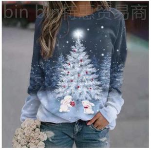 coat Christmas hoodie loose lady宽松卫衣外套女 print