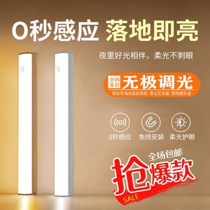 Human body induction night light led智能人体感应充电式小夜灯