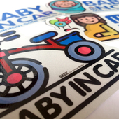 babyincar宝贝妈妈MAMA孕妇在车上反光磁性胶贴驾驶汽车装 包邮 饰