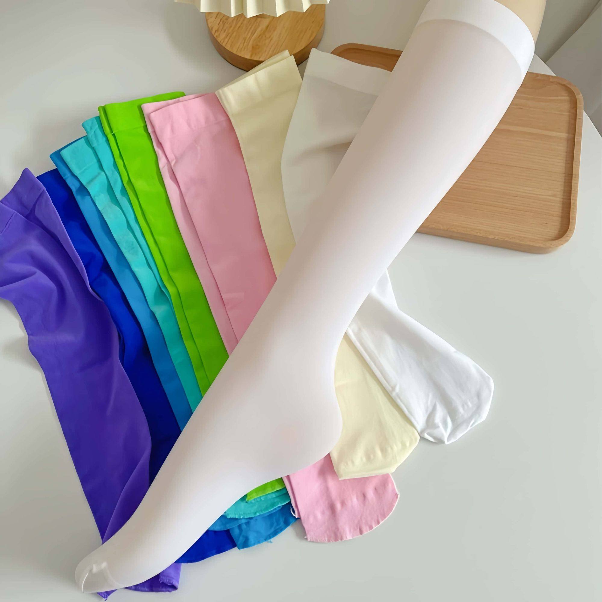 夏季薄款jk小腿袜子女彩色微透ins潮中筒袜日系高筒冰冰袜长筒袜,女士内衣/男士内衣/家居服,长筒袜,淘宝优惠券,粉丝福利购,淘宝优惠卷