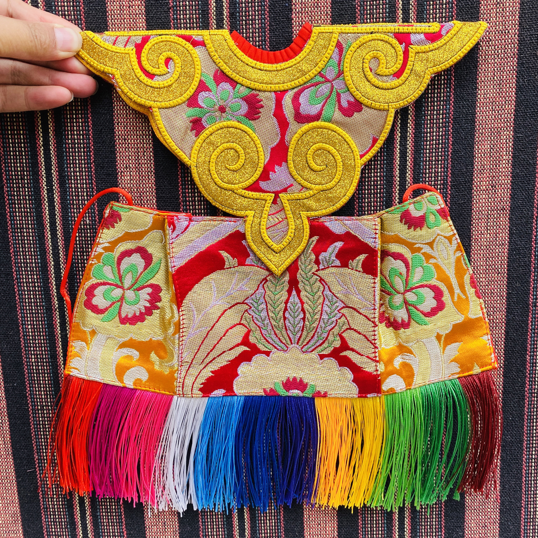 藏传佛像佛衣供桌用品精品绸缎手工缝制7寸度母佛衣10寸防尘佛衣