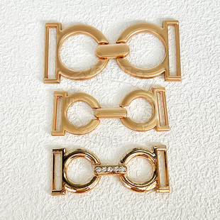 不可拆金属镶钻链条扣女士鞋子服装辅料配件装饰扣连衣裙腰扣链扣