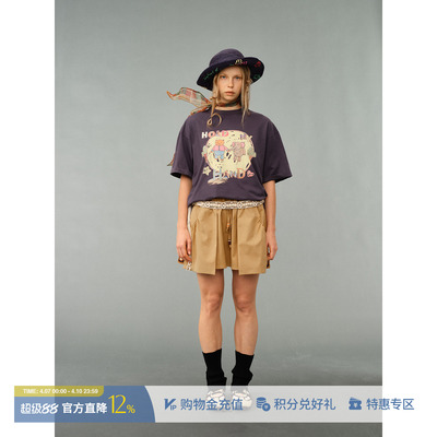 AUBRUINO手拉手宽松短袖