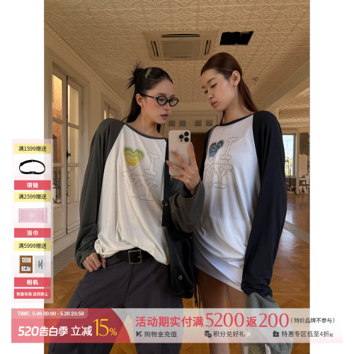 OPENYY我爱YY插肩袖T恤