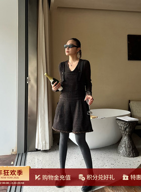 IMMI  25秋冬新品花纱呢立领外套/压褶裙裤/背带工装短裤SOLSOL