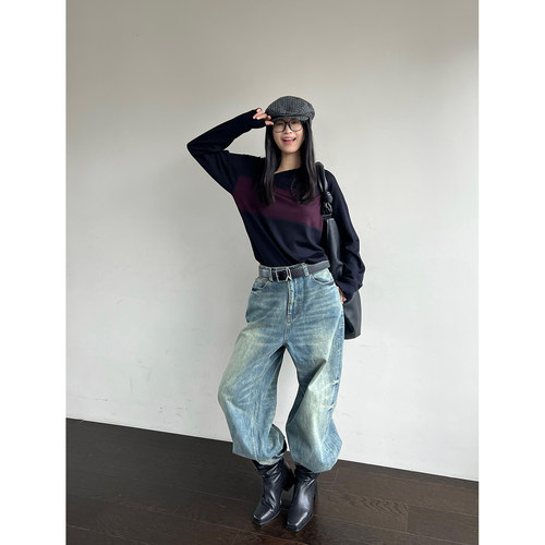ETHOR男女同款无性别牛仔长裤秋