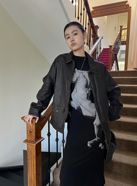 SHAO XII 设计师品牌 25秋冬新品 水洗做旧真皮夹克 SOLSOL买手店