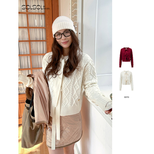 绞花蝴蝶结系带针织开衫 25秋冬新款 SOLSOL买手店 设计师品牌 ODTD