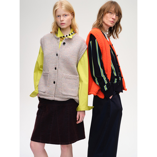 粗棒针圆领针织马甲 SHORT 25秋冬新品 设计师 SOLSOL SENTENCE