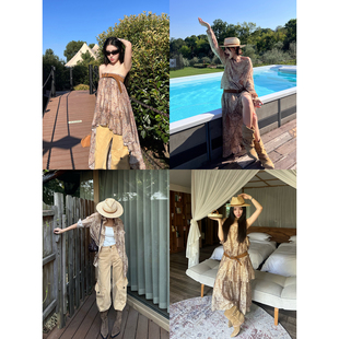 吊带连衣裙 ODTD 一字肩上衣 民族风印花衬衫 斜片半裙 25秋冬新品