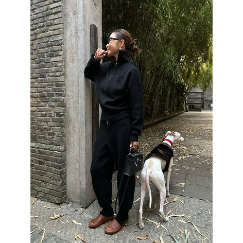 MAKEIF羊毛抽绳收口卫裤