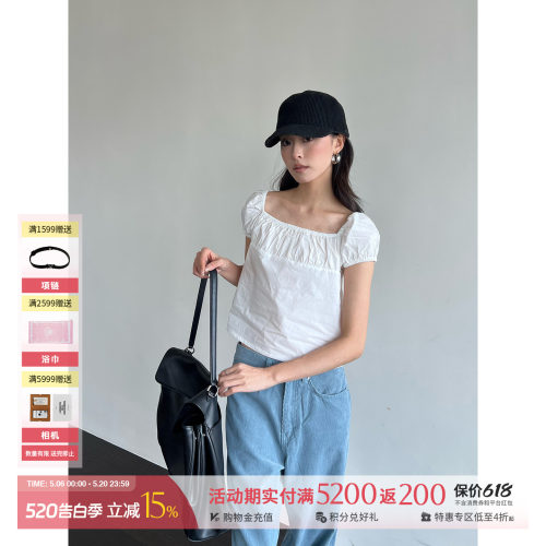 LOWCLASSICLC抽褶棉质上衣
