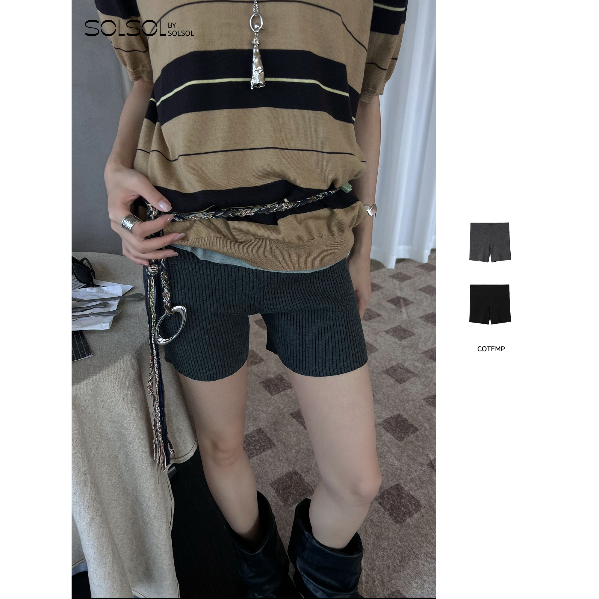 COTEMP 设计师品牌 25早秋新品  纯色针织短裤 SOLSOL买手店