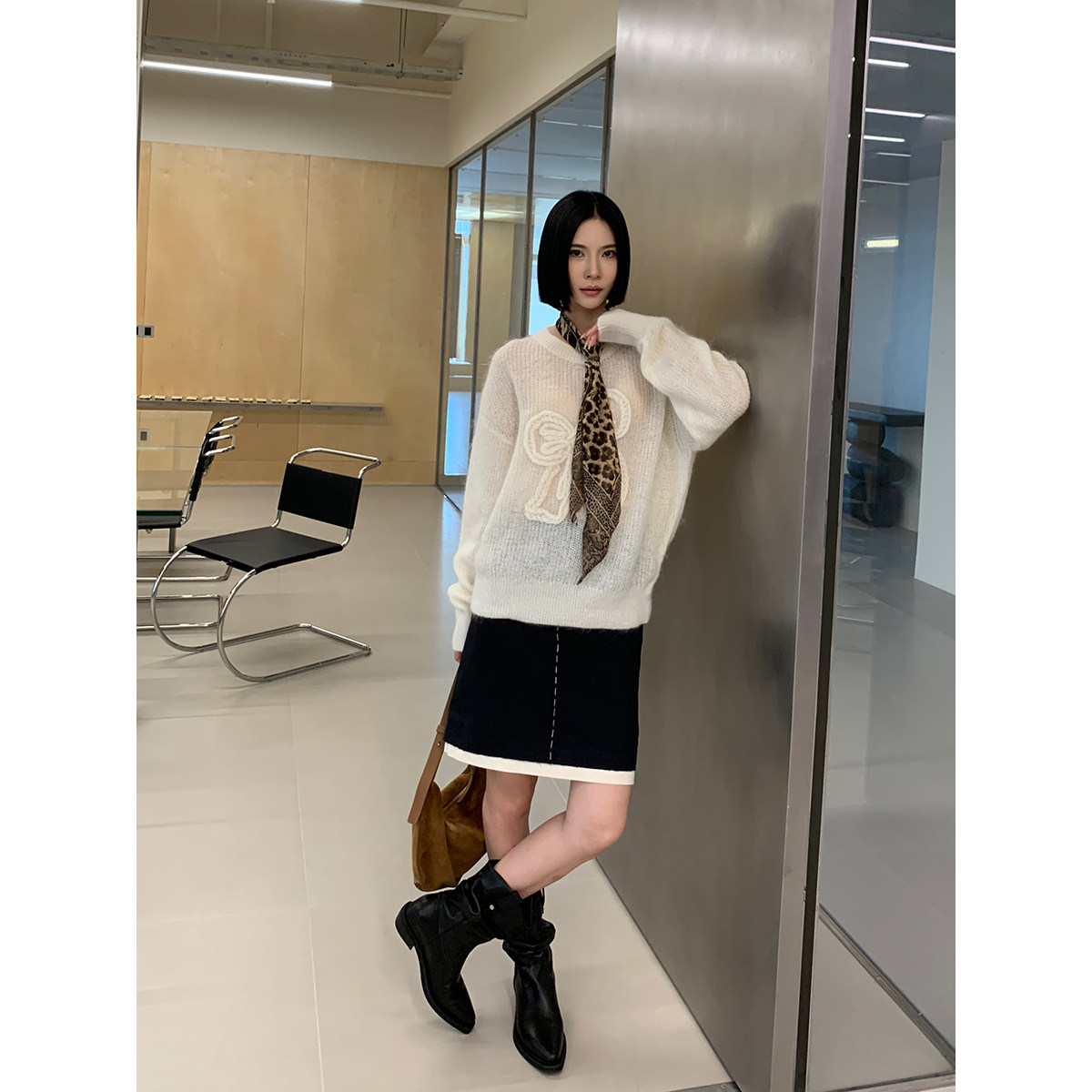 立体蝴蝶结装毛衣YOEYYOU套头