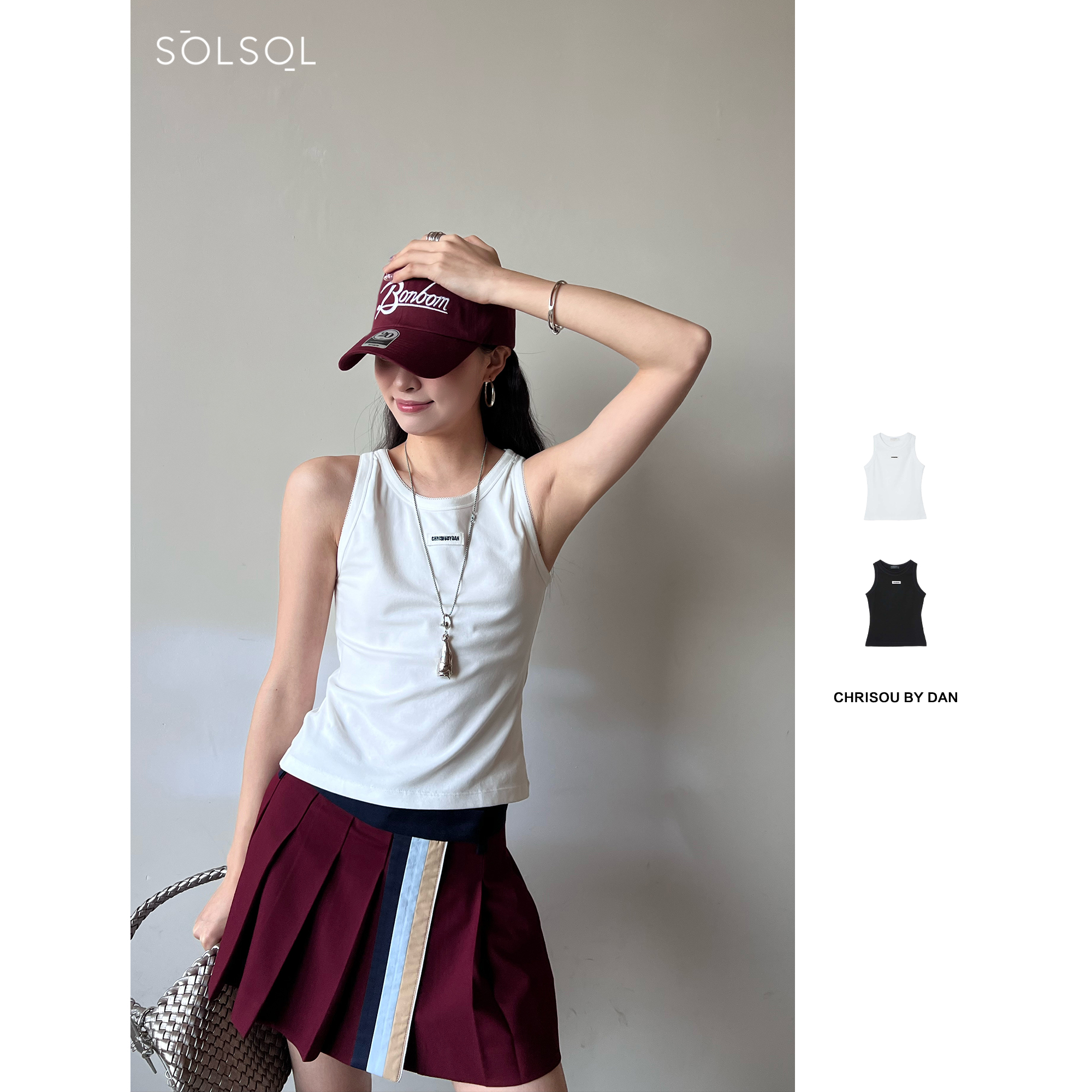 CHRISOU BY DAN 25春夏 设计师 刺绣LOGO装饰背心  SOLSOL买手店