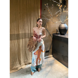 JACQUES WEI  25春夏新款 艺术家印花吊带连衣裙   SOLSOL买手店