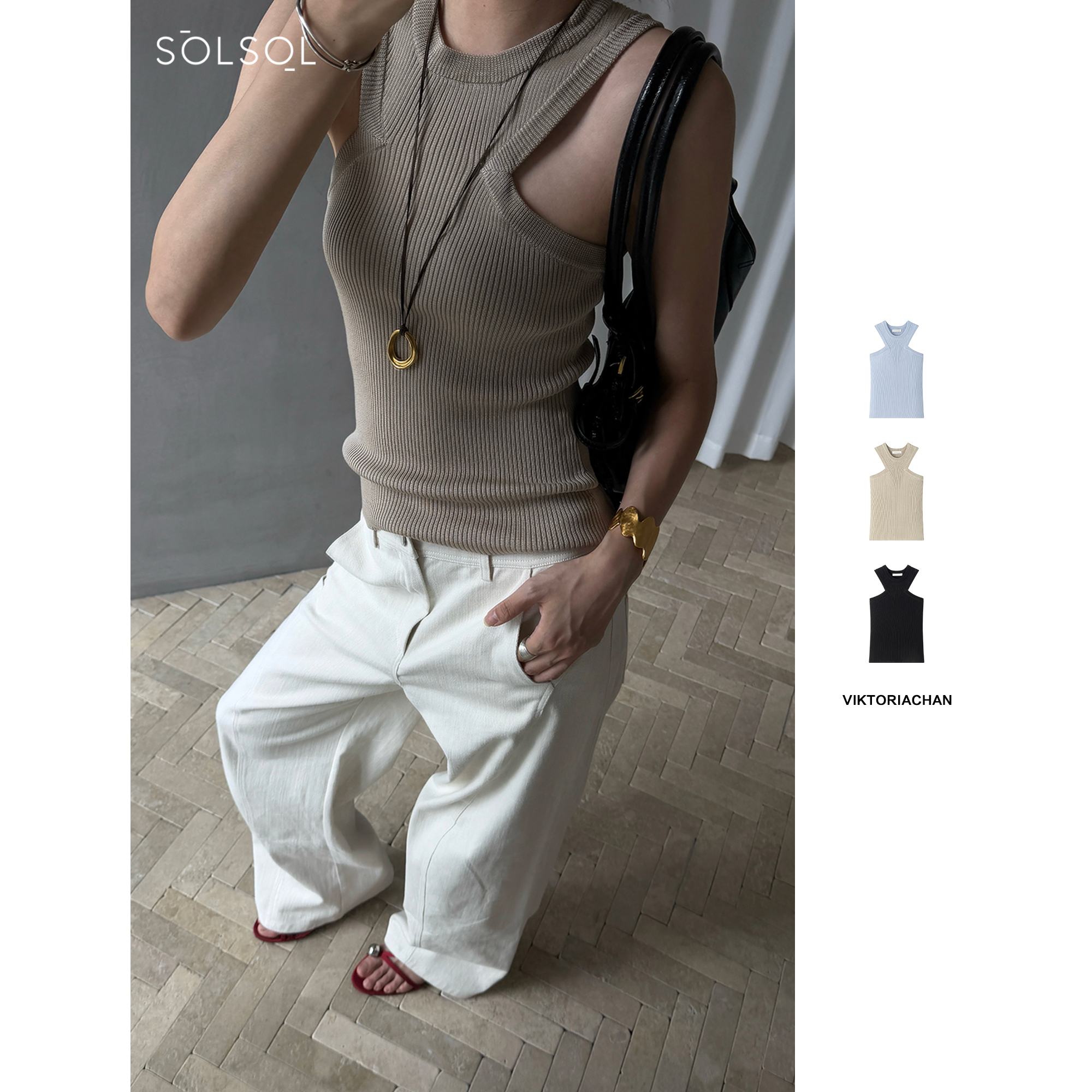 VIKTORIACHAN 设计师品牌 25春夏 深挖肩一体背心  SOLSOL买手店