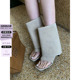 SOLSOL买手店 IMMI设计师品牌24春夏女式 高跟绒面皮夹脚高跟短靴