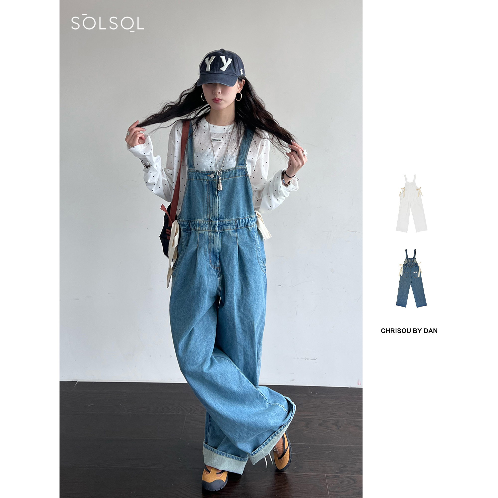 CHRISOU BY DAN 25春夏新品瓦瓦妮莎同款牛仔背带裤 SOLSOL买手店