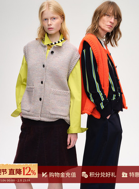 SHORT SENTENCE 设计师 25秋冬新品 粗棒针圆领针织马甲 SOLSOL