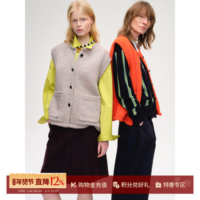 SHORTSENTENCE羊毛圆领针织马甲