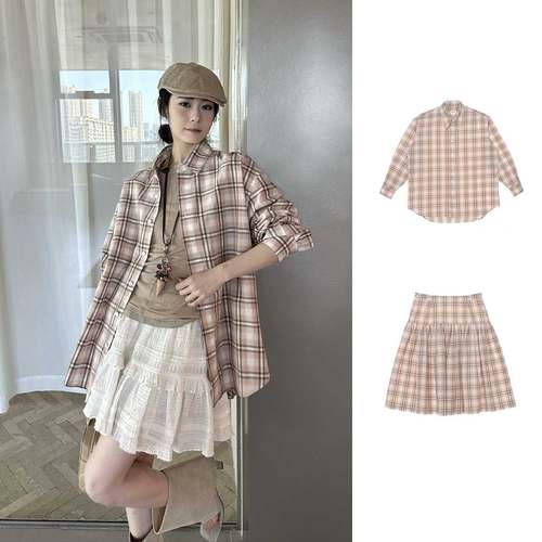 THE MEANING OF 设计师品牌 25春夏 格纹衬衫短半裙 SOLSOL买手店