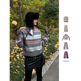 25秋冬新款 裤 彩条背心 背心毛织裙 子SOLSOL 外套 MANZANILLA