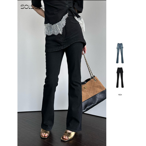 YCH秋冬时尚修身纯棉牛仔裙裤女